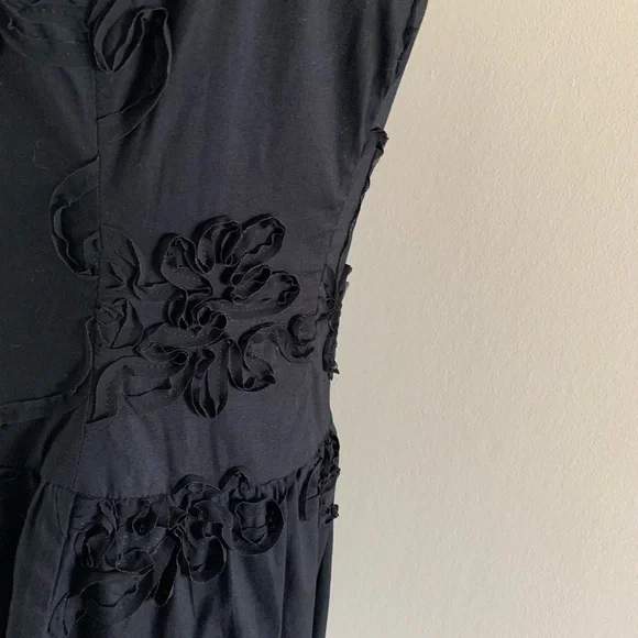 Evan Picone Embroidered Cocktail Dress in Black size 4 - Picture 5 of 8